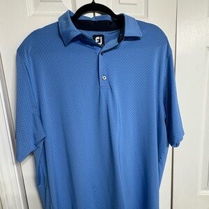 Footjoy men’s large golf shirts shirt, blue with black dots